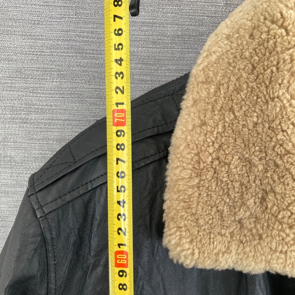 Danier Leather Bomber Jacket Black Men’s XL Shearling Collar - Picture 7 of 7